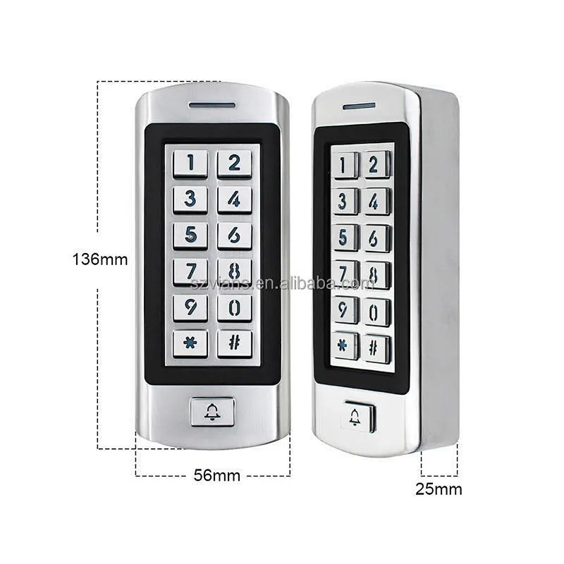 VIANS  IP66 Waterproof Keypad Access Control with Doorbell Support Remote Control for Open the Door Reader