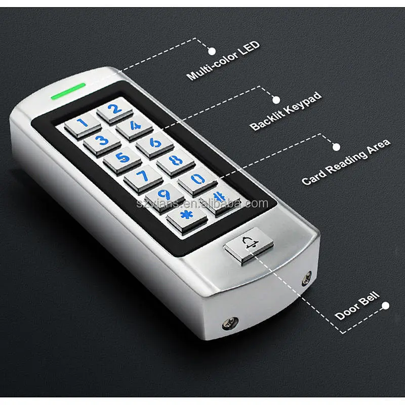VIANS  IP66 Waterproof Keypad Access Control with Doorbell Support Remote Control for Open the Door Reader