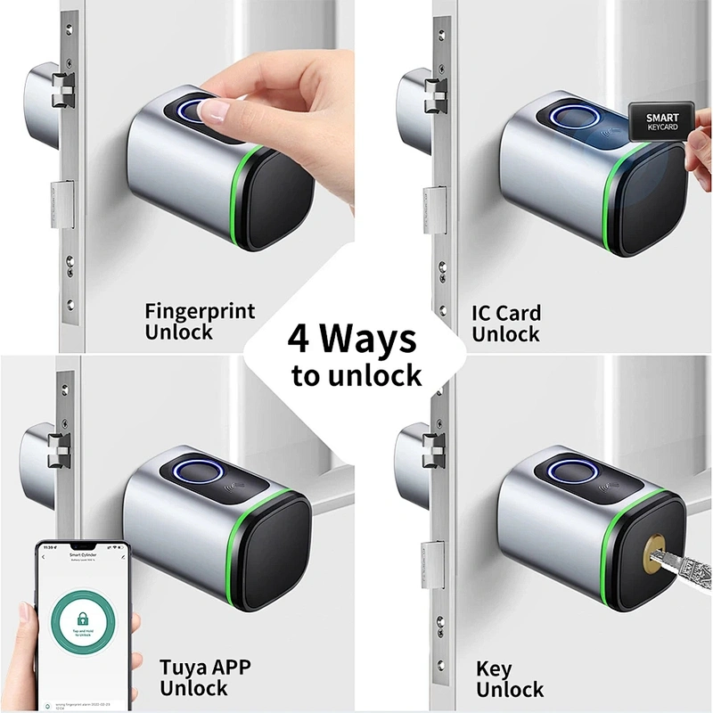 Tuya Smart Phone App Access Control Mechanical Key Smart Cylinder Lock