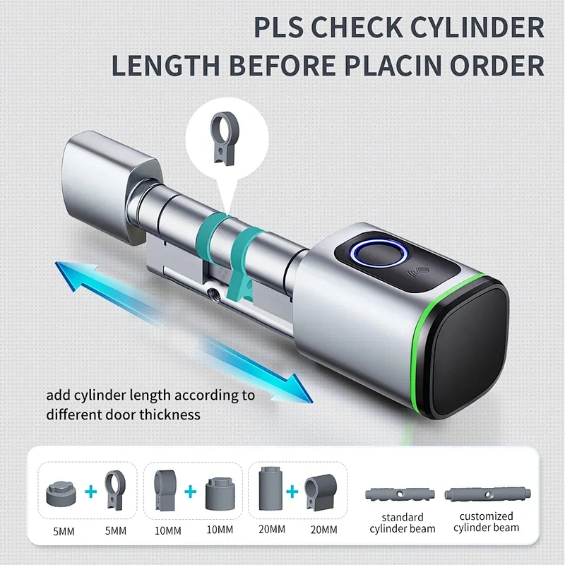 Tuya Smart Phone App Access Control Mechanical Key Smart Cylinder Lock