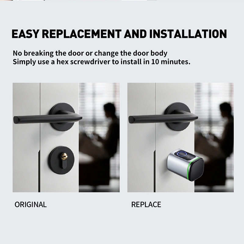 Tuya Smart Phone App Access Control Mechanical Key Smart Cylinder Lock