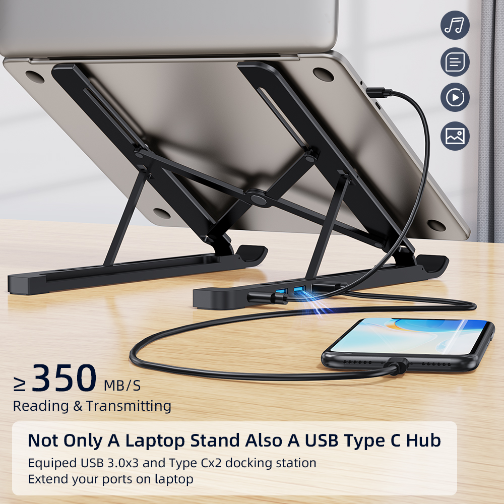Purchase Adjustable Laptop Stand With Usb Hub From Laptop Stand Factory - Chengrongtech.com