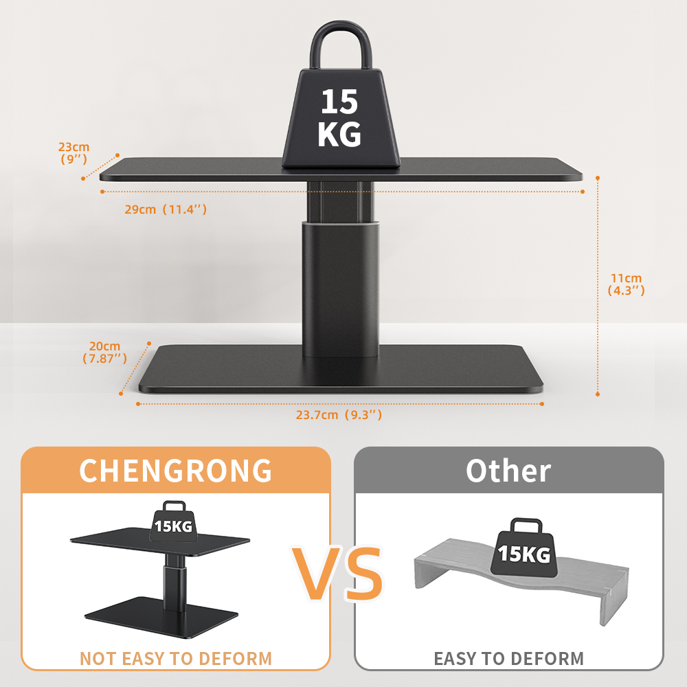 The Metal Monitor Stand can bear heavily stably without shaking