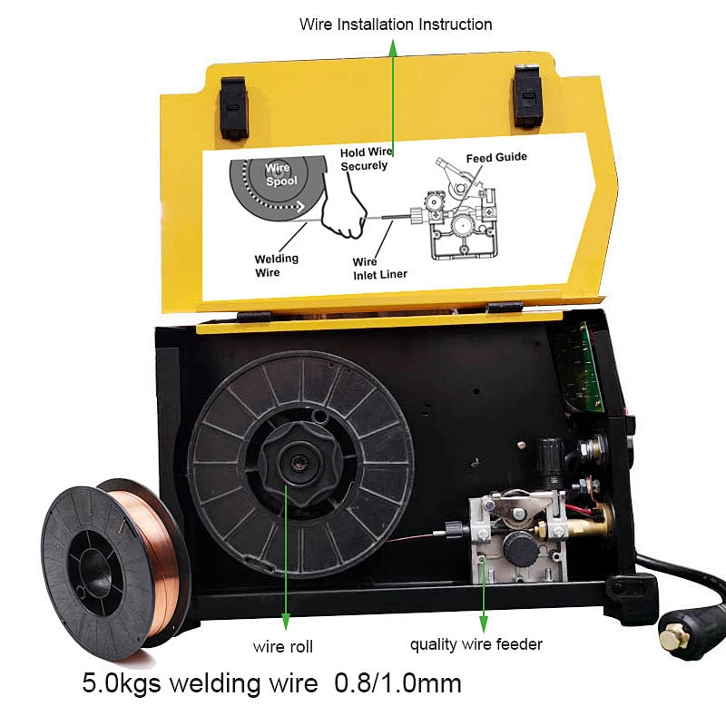 MIG MMA welders 160A gas and gasless welding machine unified regulation with 5 kgs wire capacity