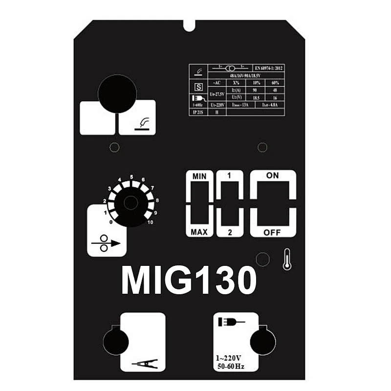 MIG130 Transformer 220V Gasless soldering welder with flux core wire good for carbon steel welding
