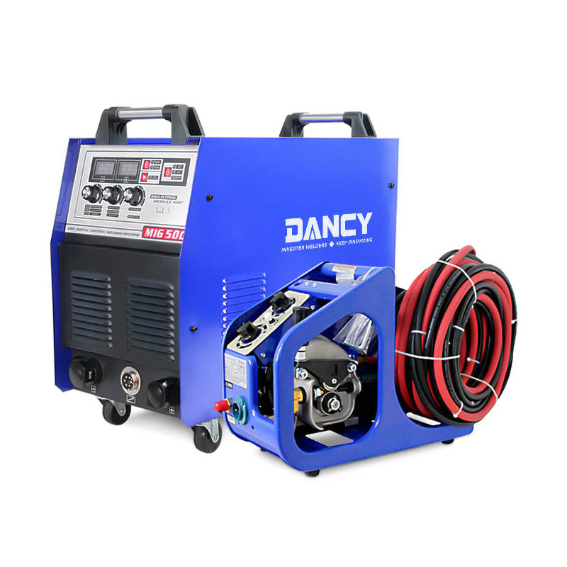 MIG500 380V industrial 4-roll geared wire feeder inverter IGBT module tech good for carbon/aluminum welding
