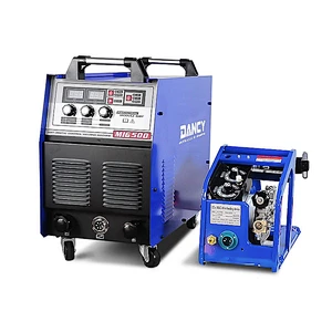 MIG500 380V industrial 4-roll geared wire feeder inverter IGBT module tech good for carbon/aluminum welding