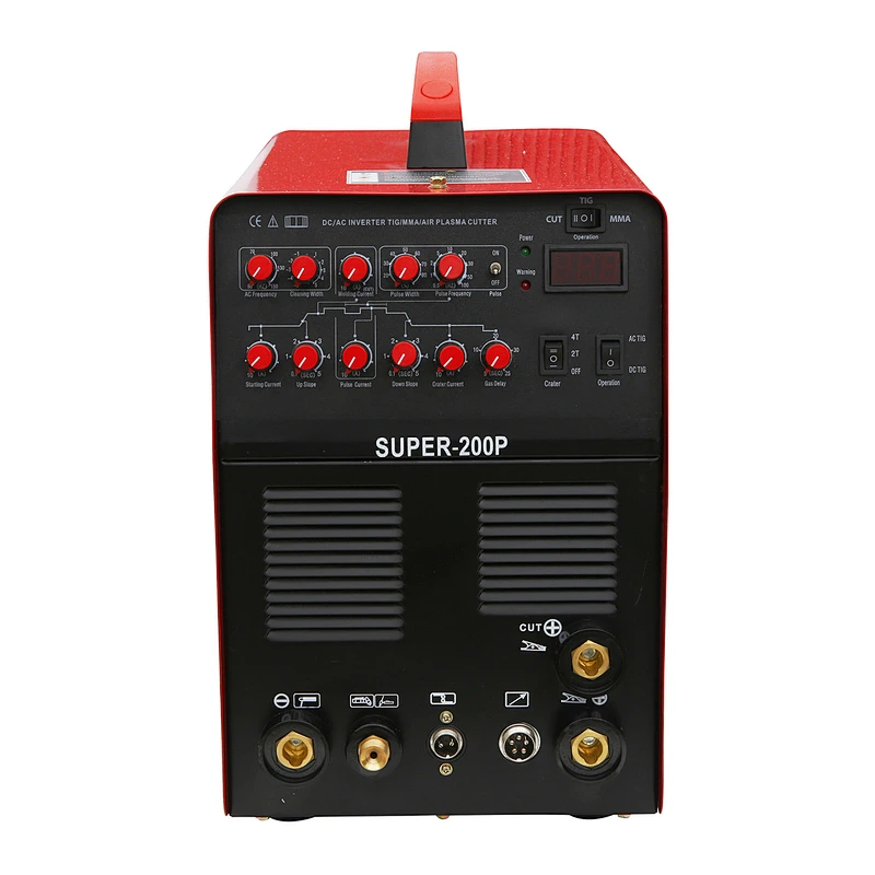 Multi function welding machne Tig ac dc SuperTIG200P pulse welder  and plasma cutter, 220V aluminium inverter welding machine