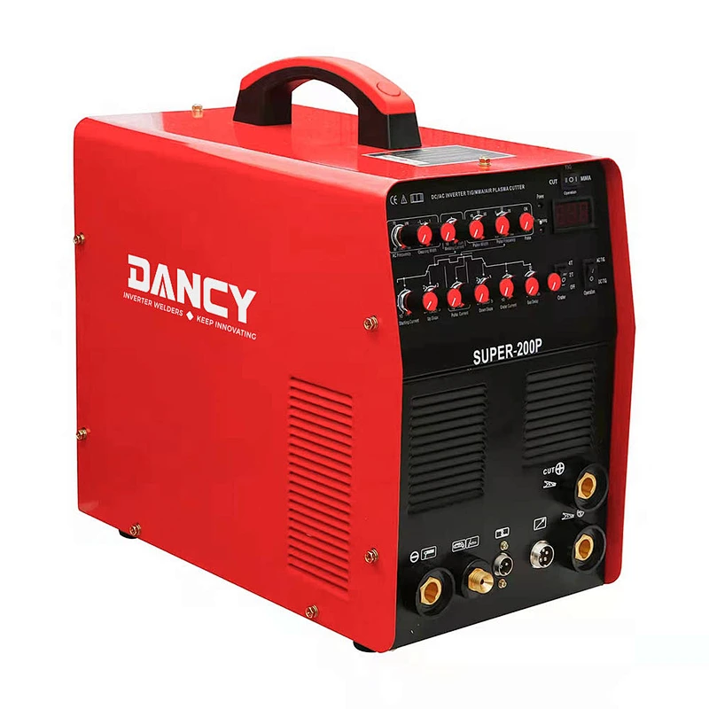 Multi function welding machne Tig ac dc SuperTIG200P pulse welder  and plasma cutter, 220V aluminium inverter welding machine