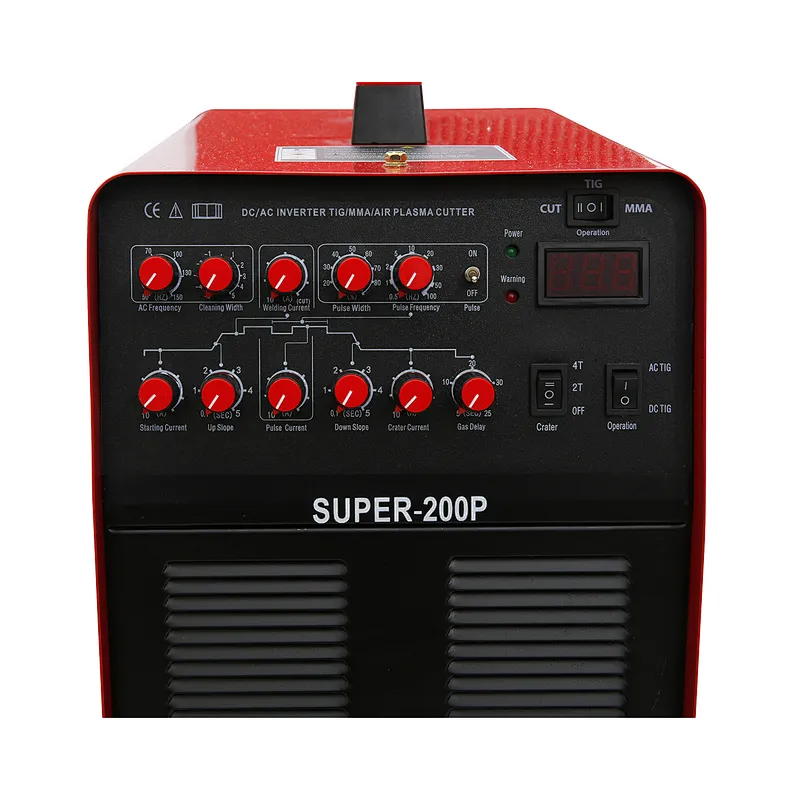 Multi function welding machne Tig ac dc SuperTIG200P pulse welder  and plasma cutter, 220V aluminium inverter welding machine