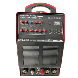 Multi function welding machne Tig ac dc SuperTIG250P pulse welder  and plasma cutter, 220V aluminium inverter welding machine