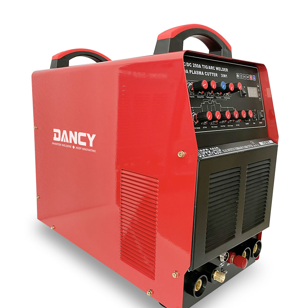 Multi function welding machne Tig ac dc SuperTIG250P pulse welder  and plasma cutter, 220V aluminium inverter welding machine