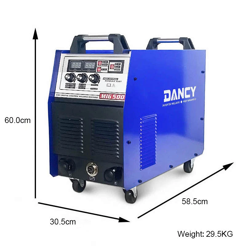 MIG500 380V industrial 4-roll geared wire feeder inverter IGBT module tech good for carbon/aluminum welding