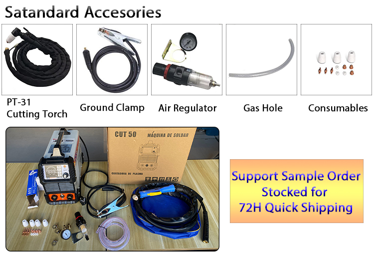 CUT50 air plasma cutter standard accessories sample quick shipping