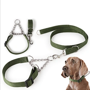 Cheap dog collar and leash set stainless steel dog collars leashes