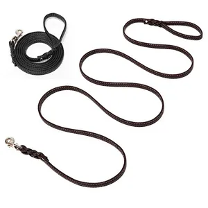 Wholesale Brass Snap Hook Dog Leash Large Rope Leather Dog Leashes For Dog