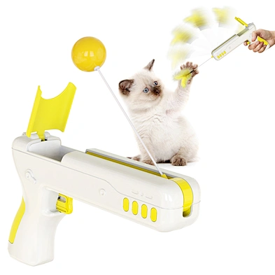 Easy use Gun style automatic interactive pet cat toys