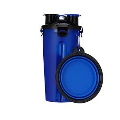 Wholesale Travel Pet Water And Food Bottle 2 In 1 Plastic Portable Dog Water Bottle With Bowl