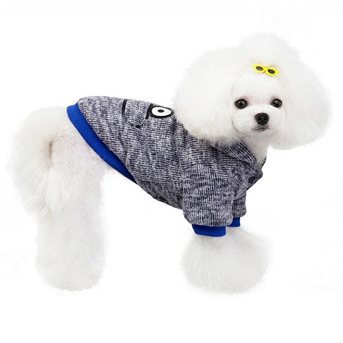 Dog Knit Sweater Hoodie Cute Frog Pattern Dog Fleece Clothes