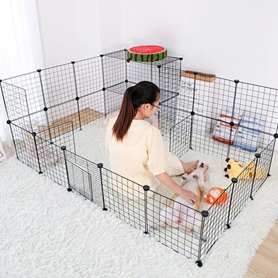 DIY Combination Portable Foldable Pet Playpen 35*35cm Iron Wire Pet Dog Playpen