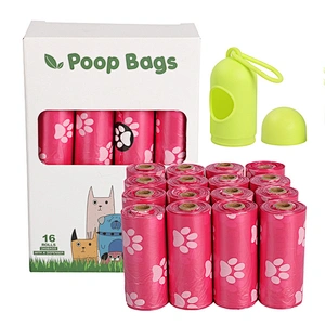 Amazon Hot Sale Pet Garbage Bag Dog Paw EPI high quality  degradable plastic dog poop bags