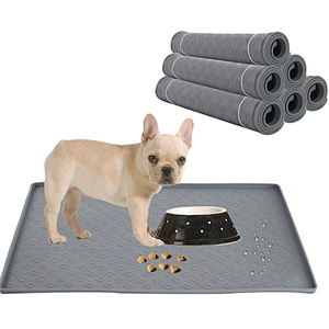 Wholesale Non Slip Easy To Clean Washable Waterproof Silicone Dog Food Mat For Pet