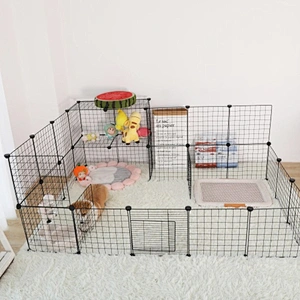 DIY Combination Portable Foldable Pet Playpen 35*35cm Iron Wire Pet Dog Playpen