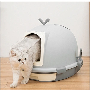 Wholesale luxury cat litter box toilet door with drawer cleaning cat toilet box