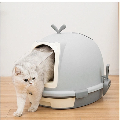 Wholesale luxury cat litter box toilet door with drawer cleaning cat toilet box