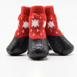 Anti Slip Cartoon Waterproof Dog Walking Socks Silicone Pet Dog Winter Boots Shoes