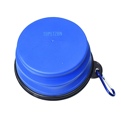 TOPETZON Dog Folding Bowl Pet Travel Foldable Outdoor Drinking Bowl Flat