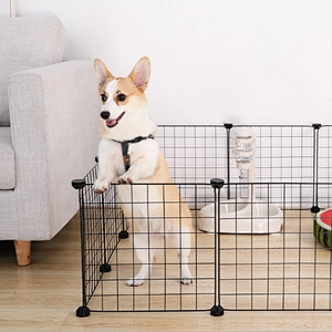 DIY Combination Portable Foldable Pet Playpen 35*35cm Iron Wire Pet Dog Playpen