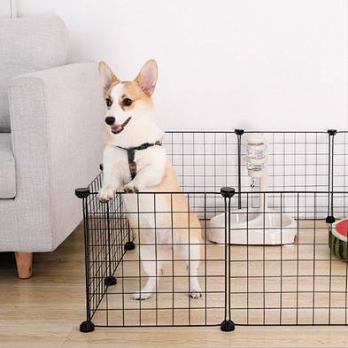 DIY Combination Portable Foldable Pet Playpen 35*35cm Iron Wire Pet Dog Playpen