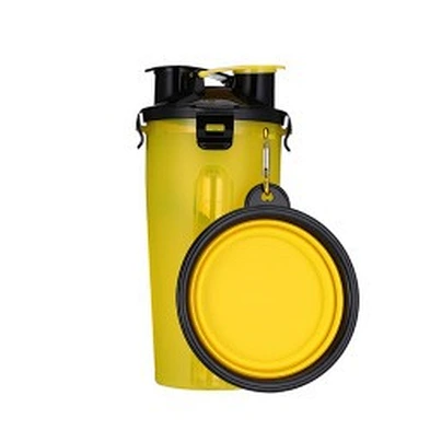 Wholesale Travel Pet Water And Food Bottle 2 In 1 Plastic Portable Dog Water Bottle With Bowl