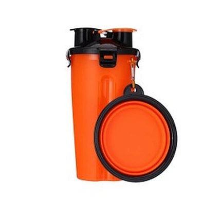 Wholesale Travel Pet Water And Food Bottle 2 In 1 Plastic Portable Dog Water Bottle With Bowl