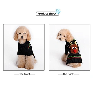 New Year Pet Dog Sweater Vest Clothes Wholesale Winter Warm Soft Christmas Dog Clothes