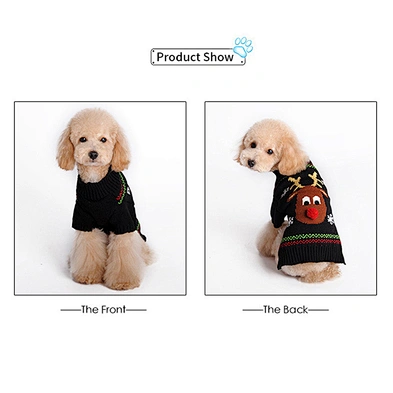 New Year Pet Dog Sweater Vest Clothes Wholesale Winter Warm Soft Christmas Dog Clothes
