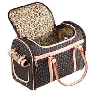 Pet Cat Travel Bag  Printed Leather Collapsible Portable Dog Cat Carrier Bag