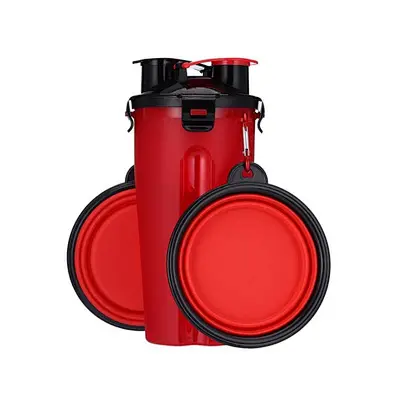Wholesale Travel Pet Water And Food Bottle 2 In 1 Plastic Portable Dog Water Bottle With Bowl