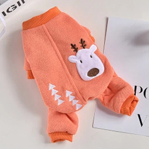 Dog Knitted Elk Jacket 2020 Autumn And Winter Plus Fleece Warm Dog Clothes From China