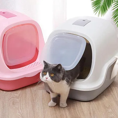 Enclosed Cat Litter Box New 2021 Best Clean Plastic Big Cat Closed Litter Boxes