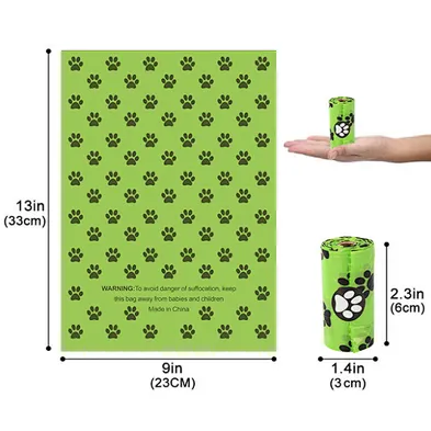 100% Biodegradable Dog Pet Poop Bags Compostable With Dispenser EPI HDPE Eco-Friendly 9