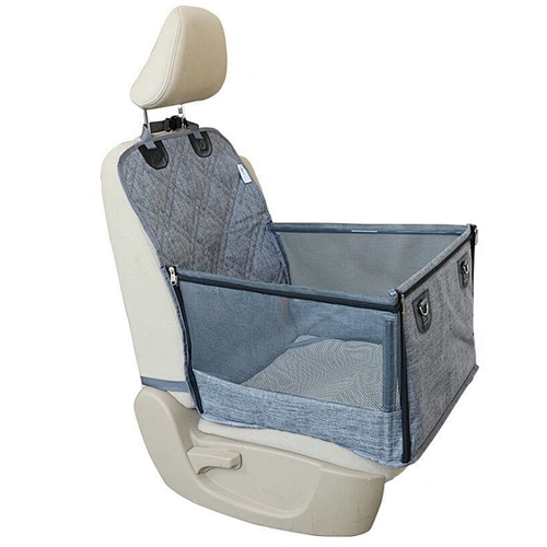 Safety small dog car seat cover booster with clip-on safety leash waterproof foldable dog car seat
