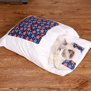 Japanese cat bed cat sleeping bag removable and washable pet bed for winter