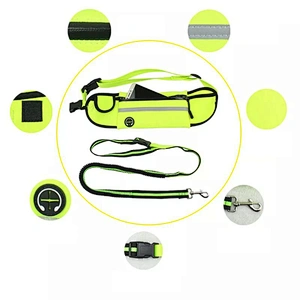 Multi function Durable Waterproof Elastic Reflective Bungee Hands Free Dog Leash For Running