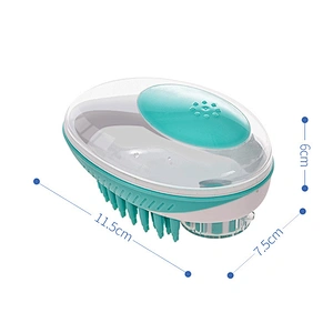 Pet Dog Hair Grooming Brush Massage Wholesale Cheap Plastic Silicone Dog Bath Brush With Soap Dispenser