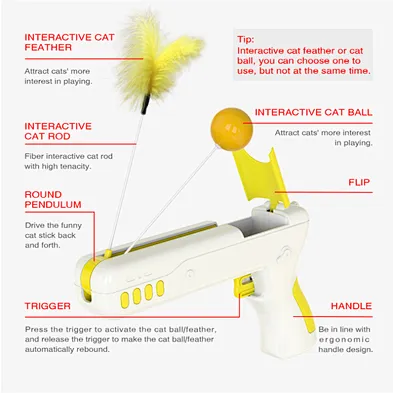 Easy use Gun style automatic interactive pet cat toys