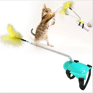 Factory directly sell cat spring feather toy set pack cat toy set