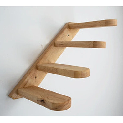 Newest arrival solid wood wall-mounted climbing ladder cat climbing frame with sisal cat toy multi-layer cat stand