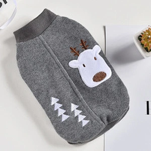 Dog Knitted Elk Jacket 2020 Autumn And Winter Plus Fleece Warm Dog Clothes From China